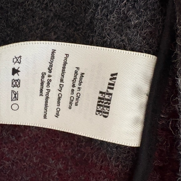 Wilfred Burgundy and Gray Wool Blend Coat - Picture 5 of 9